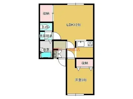 ウィンディア万勝II(1LDK/1階)の間取り写真