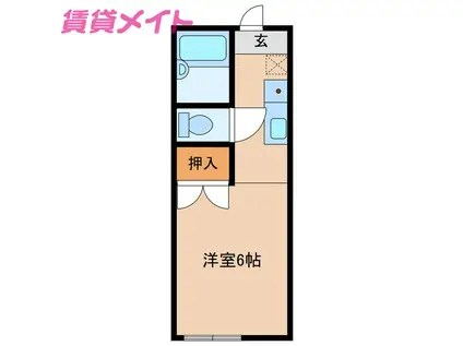 青葉公園(ワンルーム/1階)の間取り写真