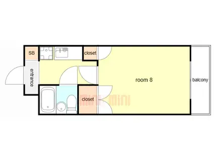 Kヒルズ(1K/5階)の間取り写真