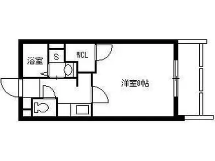 フォーシーズン宇宿(1K/2階)の間取り写真