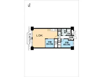 明石アーバンライフ(3LDK/11階)の間取り写真