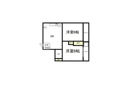 グレイス高尾(2DK/4階)の間取り写真