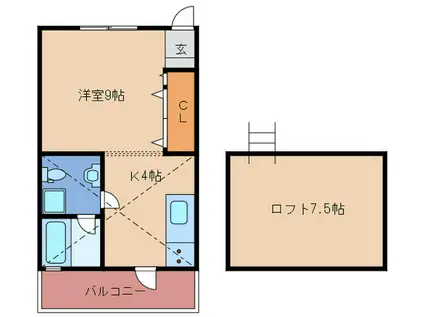 MEER HOUSE(1K/2階)の間取り写真
