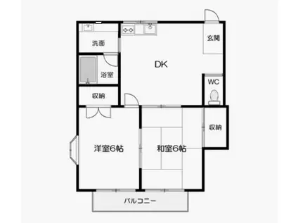 メゾンシンバI(2DK/2階)の間取り写真