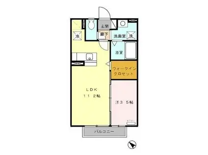 北九州モノレール 平和通駅 徒歩21分 2階建 築20年(1LDK/2階)の間取り写真