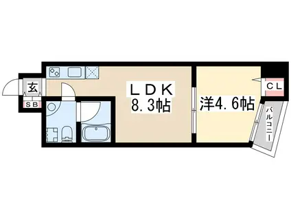 リッジ江坂(1LDK/5階)の間取り写真