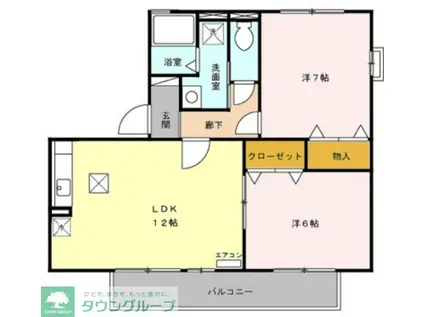 ルミエール(2LDK/2階)の間取り写真