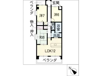 メッツア蔵王(3LDK/1階)の間取り写真