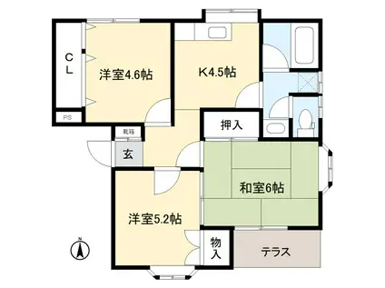 ハイツSTU(3K/1階)の間取り写真
