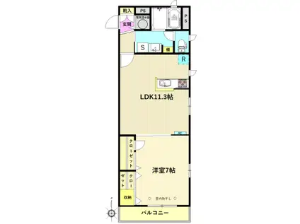 ビナ フォーチュネイト(1LDK/2階)の間取り写真