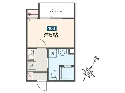 メルディア小川(1K/1階)の間取り写真