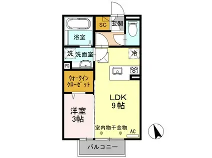 ARPEGE MARUYAMA(1LDK/1階)の間取り写真