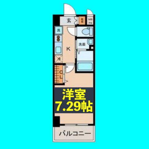 ESTACION KANAYAMA ウエスト・イースト(1K/9階)の間取り写真