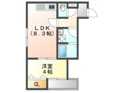 ジラフ吹田内本町(1LDK/3階)の間取り写真