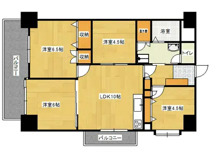 クレスト東雲(4LDK/6階)の間取り写真