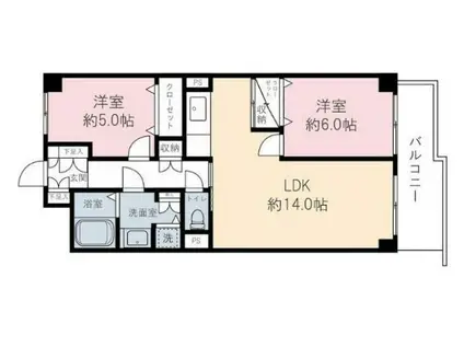 大宮パークサイドメゾン(2LDK/4階)の間取り写真