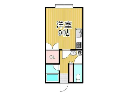 L・FIRSTCOURT(ワンルーム/1階)の間取り写真