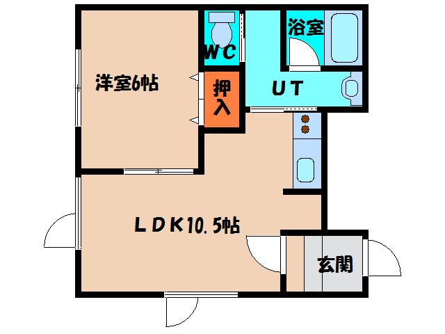 ラパンルージュ(1LDK/1階)の間取り写真