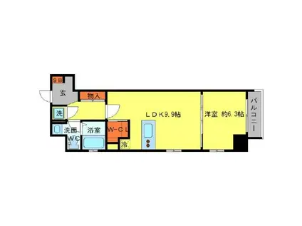 アーデン京町堀イースト(1LDK/7階)の間取り写真