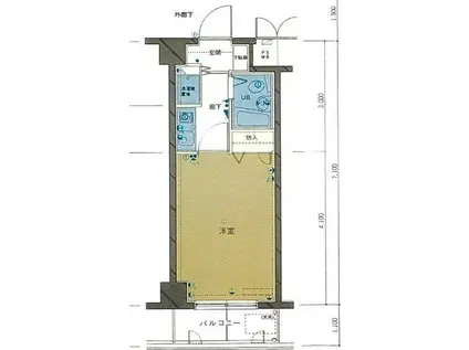 シティライブ多摩川(ワンルーム/6階)の間取り写真