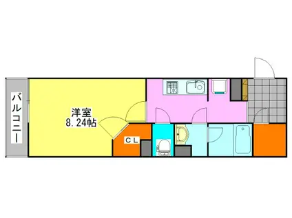 ウインドテラス大久保III(1K/1階)の間取り写真