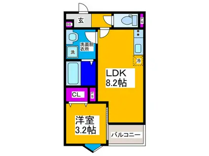 REGIES清荒神II(1LDK/3階)の間取り写真