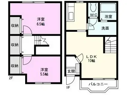 クレスト-ルロゼ(2LDK/1階)の間取り写真