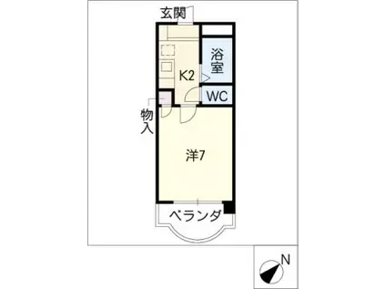 エトワール上条(1K/3階)の間取り写真