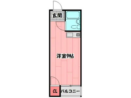早苗清州プラザ(ワンルーム/3階)の間取り写真