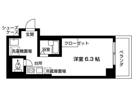 KICS湘南(ワンルーム/2階)の間取り写真