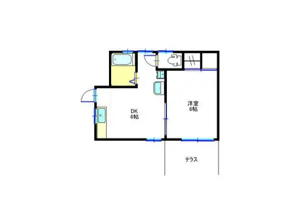 やまだハウス(1DK/1階)の間取り写真