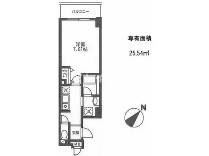 ロンスリー・ウエスト(1K/3階)の間取り写真