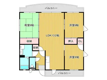コゥジィーコートSI(3LDK/2階)の間取り写真