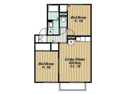 CASA 21(2LDK/2階)の間取り写真