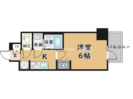 プレサンス天王寺勝山(1K/4階)の間取り写真