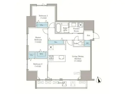 VISTA西早稲田(3LDK/10階)の間取り写真