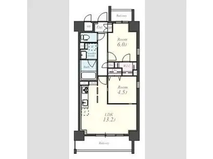 TWIN OWLS(2LDK/8階)の間取り写真