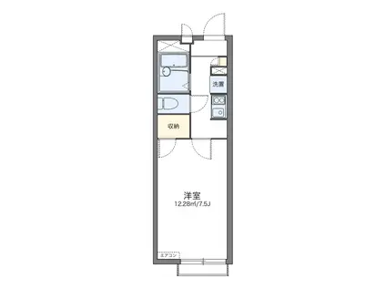 レオパレス都A棟(1K/2階)の間取り写真