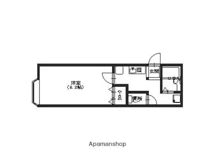 緑樹II(1K/1階)の間取り写真