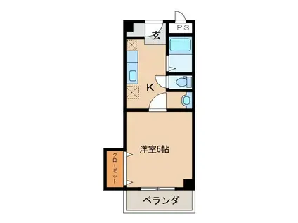 メゾンミハラ(1K/1階)の間取り写真