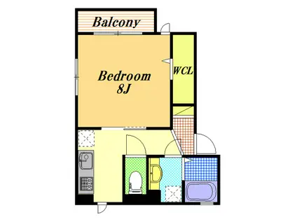プラムブロッサム サウス(1K/2階)の間取り写真