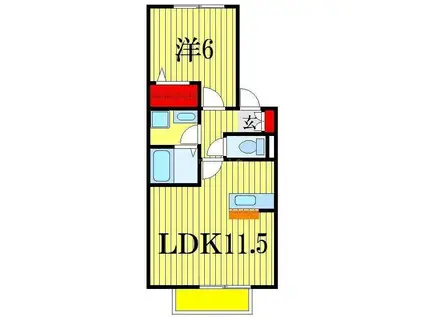 セレーノ西船(1LDK/2階)の間取り写真