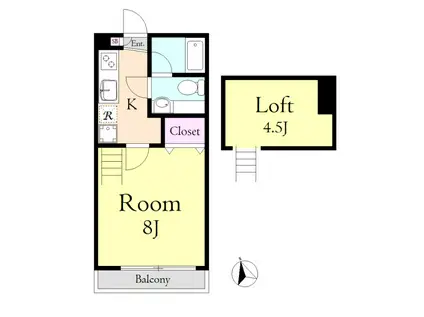 サンヴィアーレ710(1K/1階)の間取り写真
