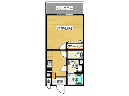 EXハイツアビコ(1K/2階)の間取り写真