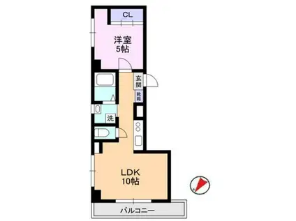 シャトレ中野新橋(1LDK/3階)の間取り写真