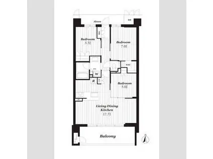 サンメゾン千種公園東(3LDK/6階)の間取り写真