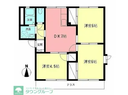 ヴィラ・エクレールA(3DK/2階)の間取り写真