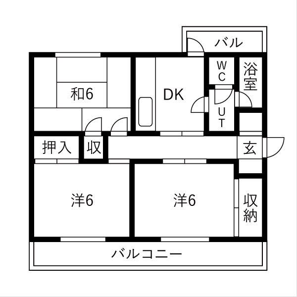 星野マンション(3DK/3階)の間取り写真