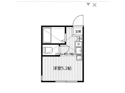 G・Aヒルズ山手IIA棟(ワンルーム/2階)の間取り写真