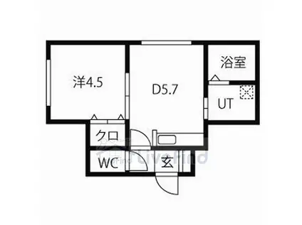 ESPERANZAMISONO(1LDK/1階)の間取り写真